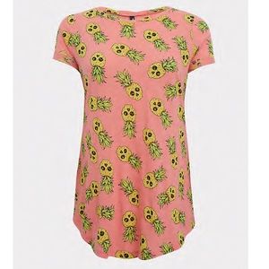 Coral Pineapple Skull Sleep Tunic